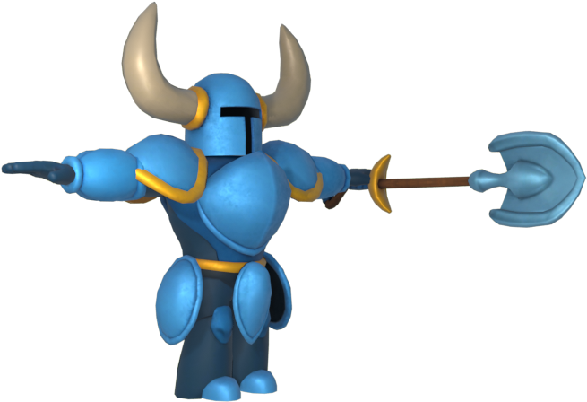 Animated Blue Knightwith Axe PNG