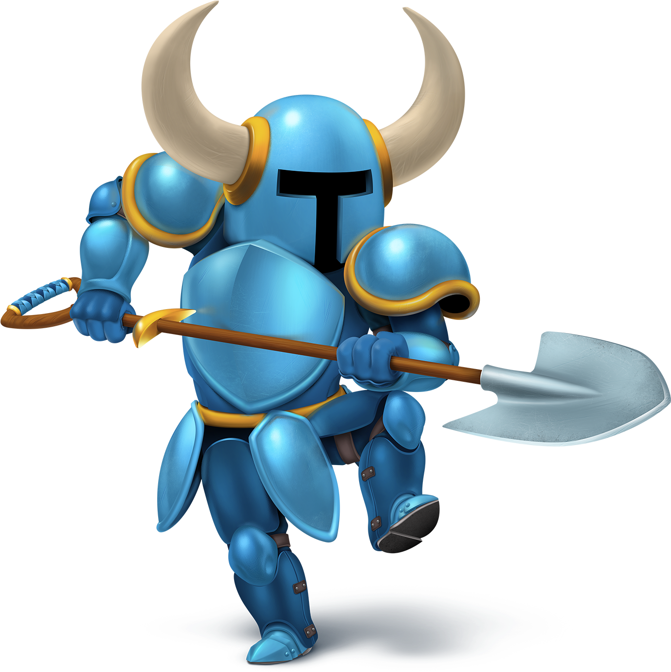 Animated Blue Knightwith Halberd PNG