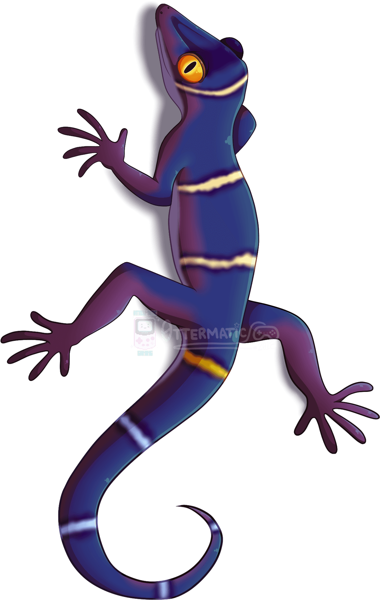 Animated Blue Lizard Illustration PNG