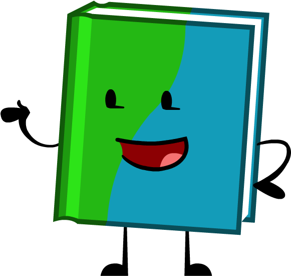 Animated Book Character Smiling PNG