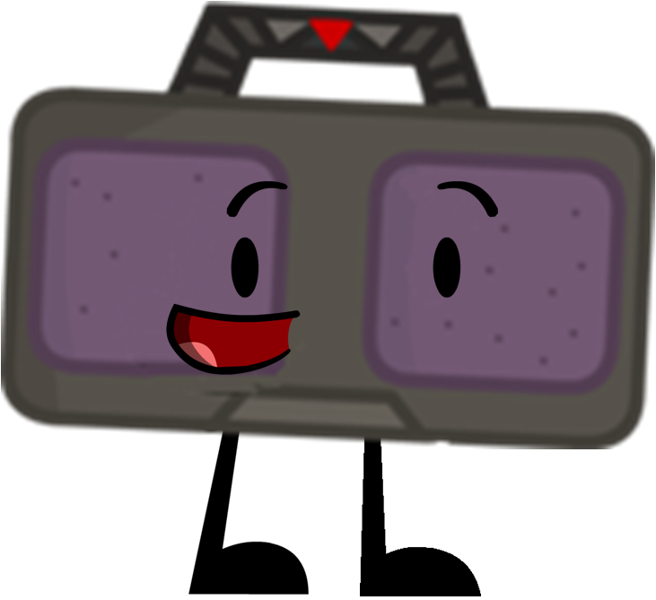 Animated Boombox Character Smiling PNG
