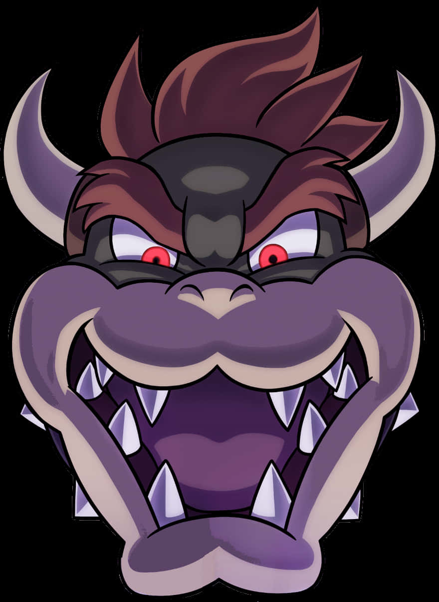 Animated Bowser Face Artwork PNG