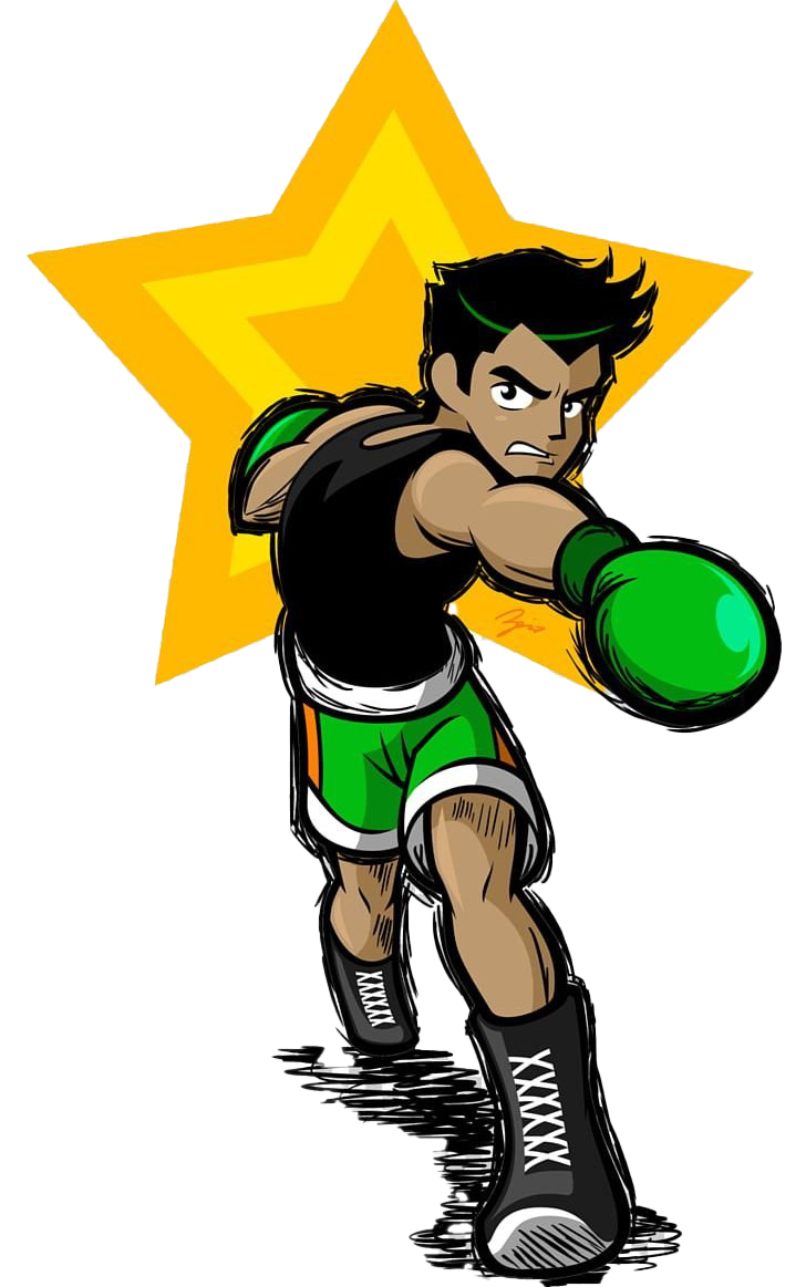 Animated Boxer Punching Star Background PNG