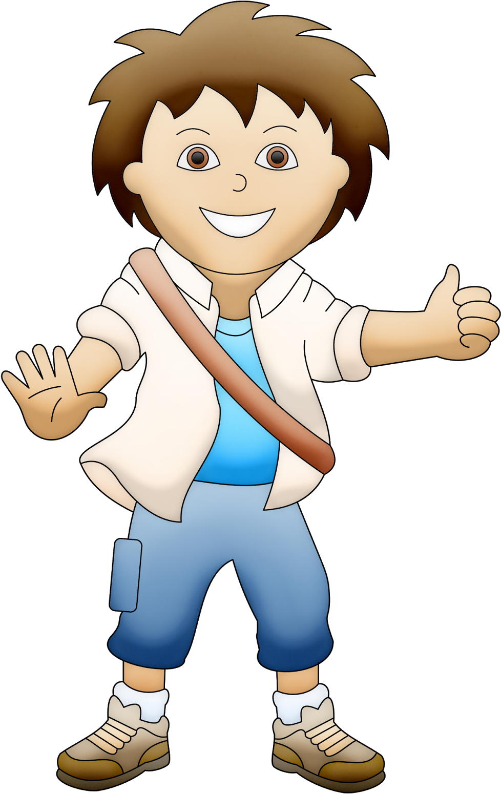 Animated Boy Character Thumbs Up PNG