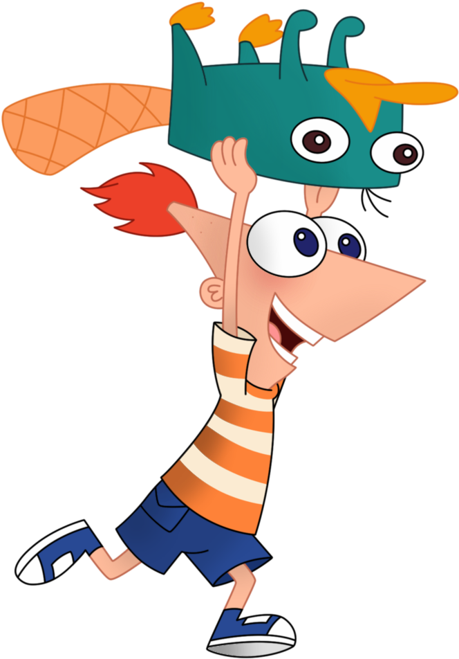 Animated Boy With Platypus Hat PNG