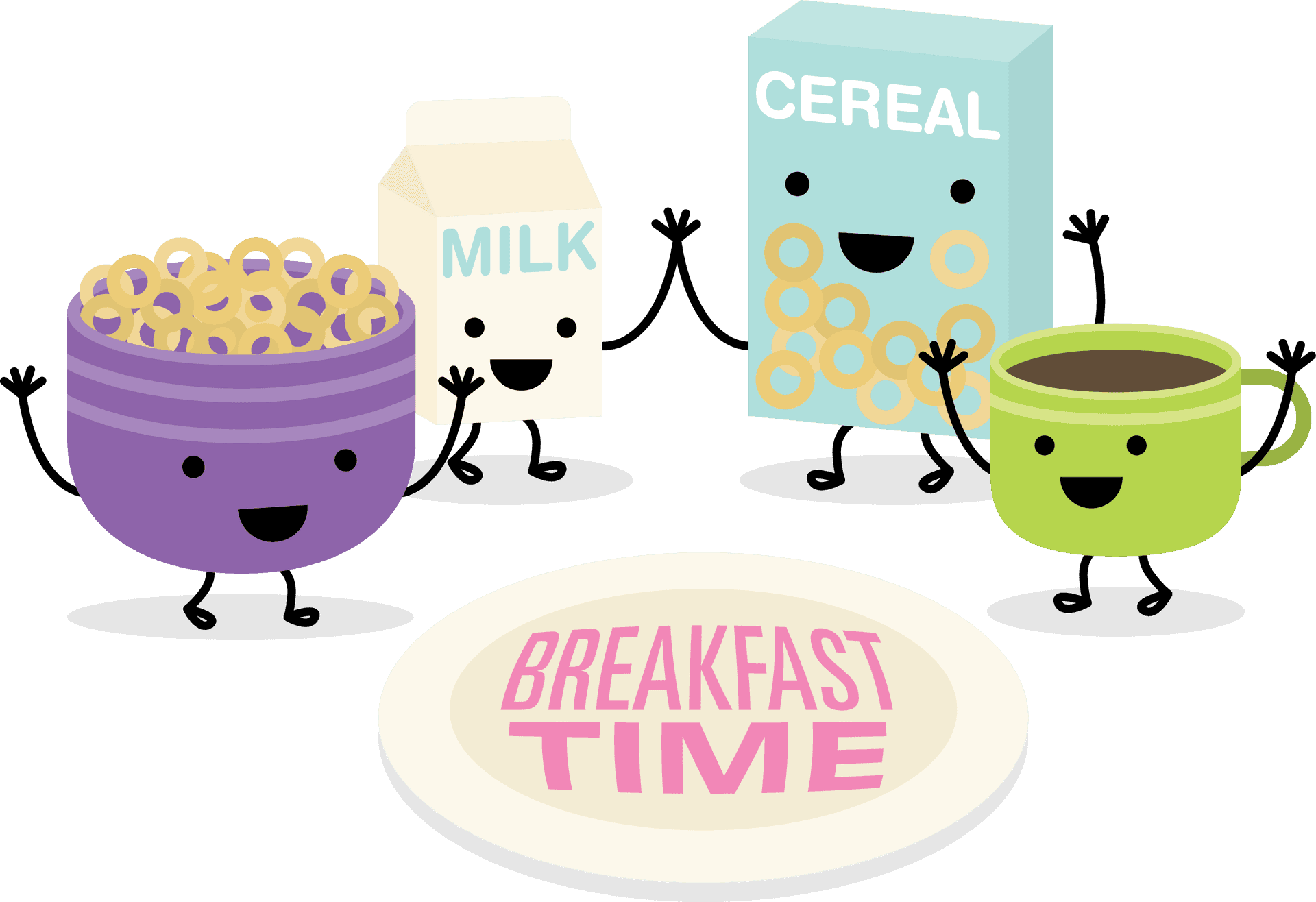 Animated Breakfast Time Celebration PNG