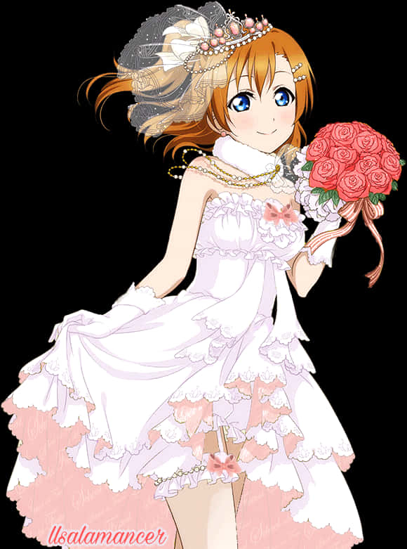 Animated Bridewith Bouquet PNG