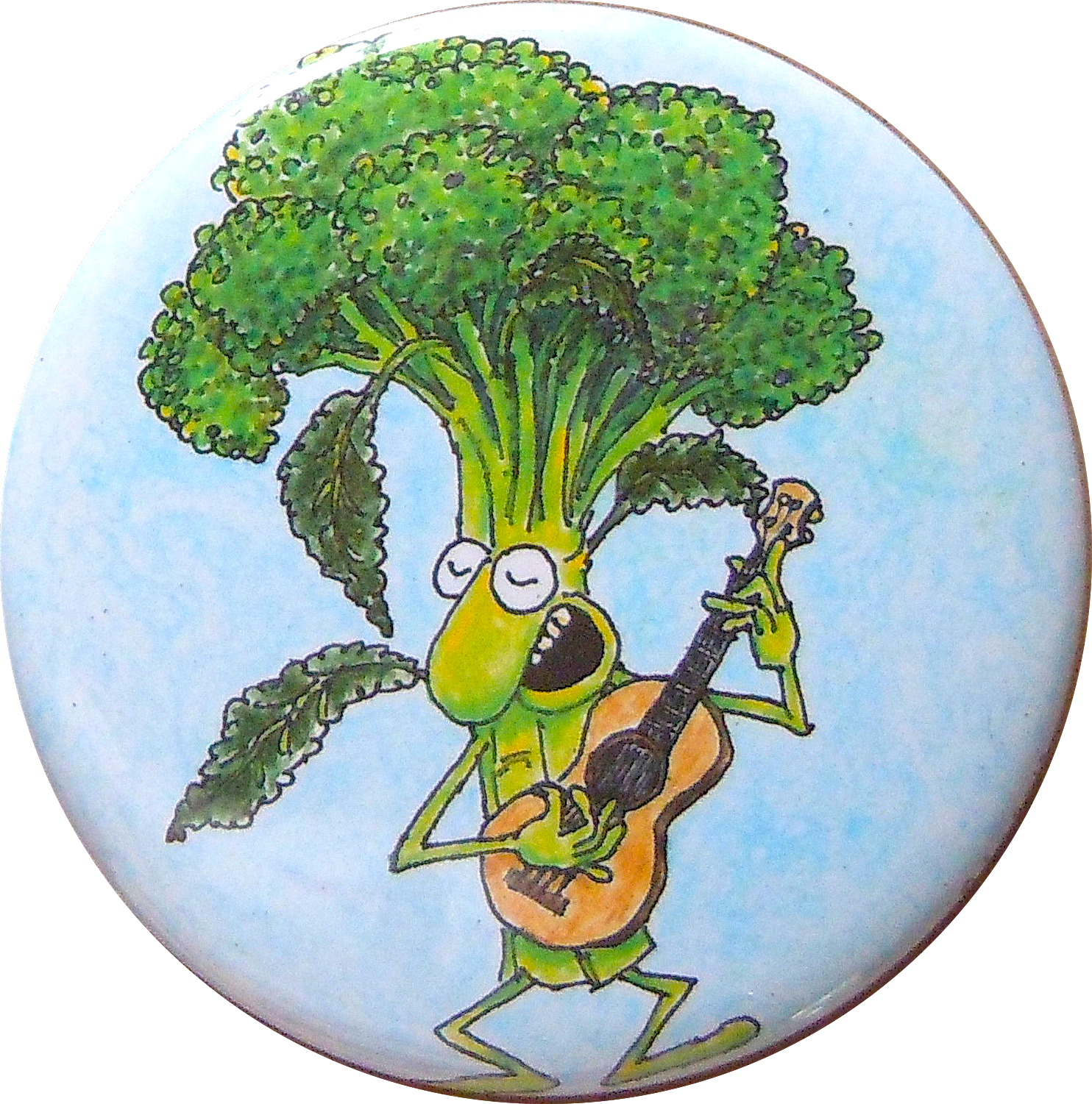 Animated Broccoli Playing Guitar PNG