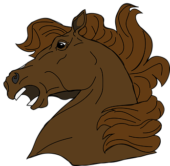 Animated Brown Horse Head PNG