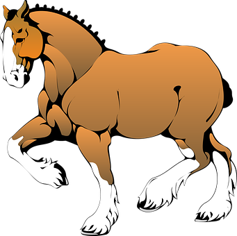 Animated Brown Horse Illustration PNG