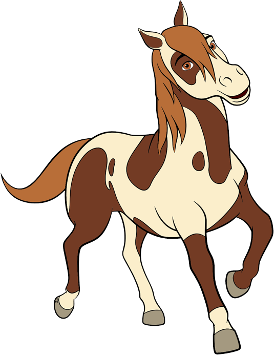 Animated Brownand White Horse PNG