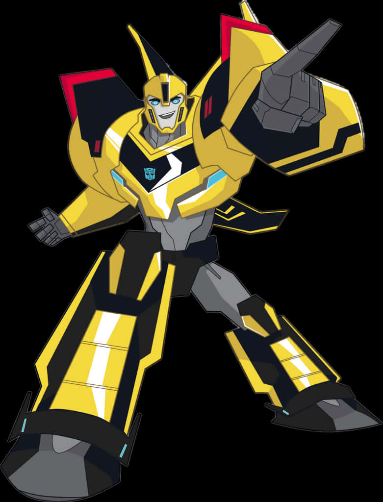 Animated Bumblebee Transformer Stance PNG