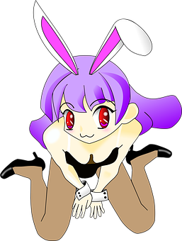 Animated Bunny Girl Cartoon PNG
