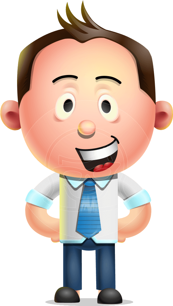 Animated Businessman Character PNG