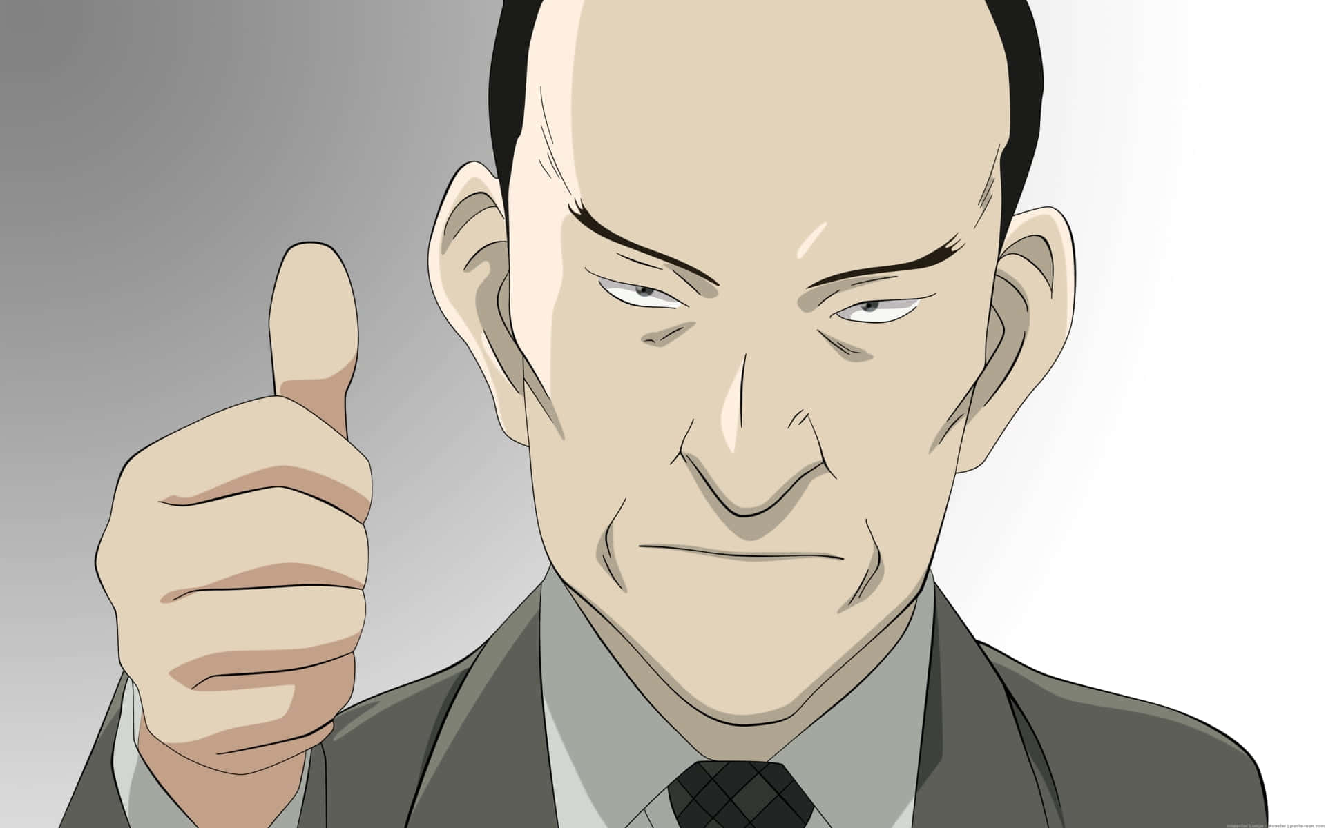 Animated Businessman Giving Thumbs Up Wallpaper