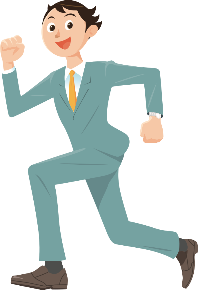 Animated Businessman Running PNG