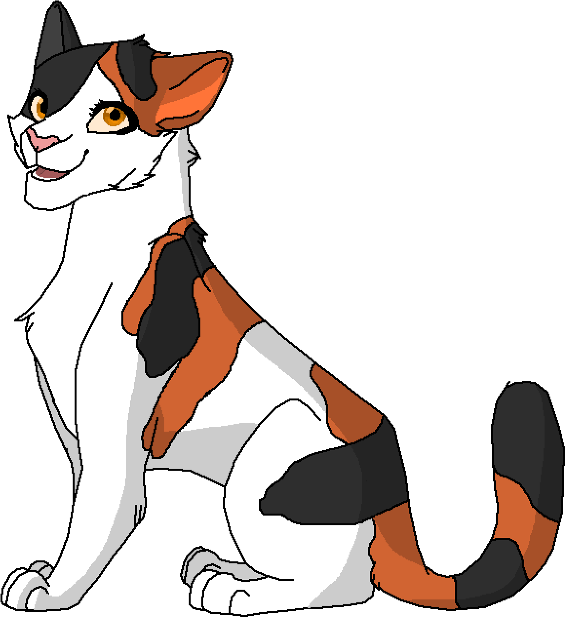 Animated Calico Cat Sitting PNG