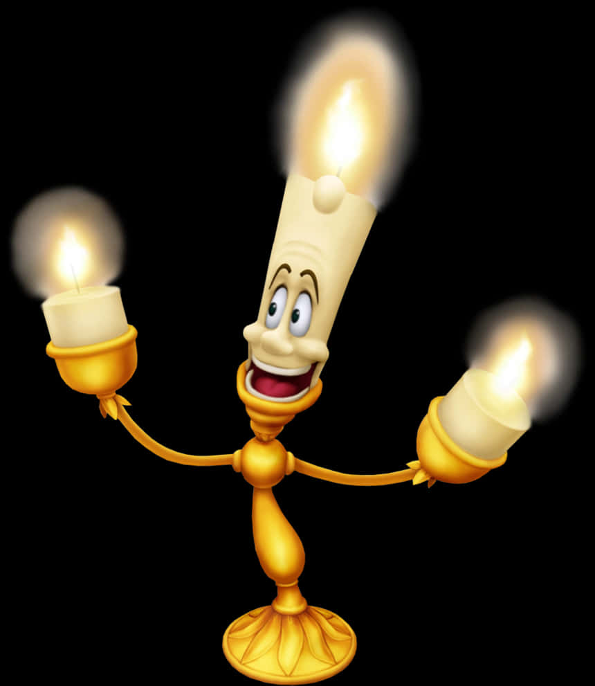 Animated Candelabra Character PNG