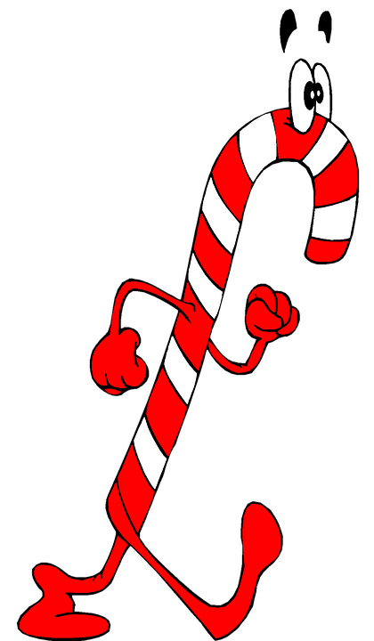 Animated Candy Cane Character PNG