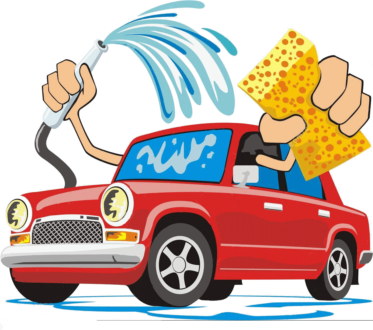 Animated Car Wash Illustration PNG