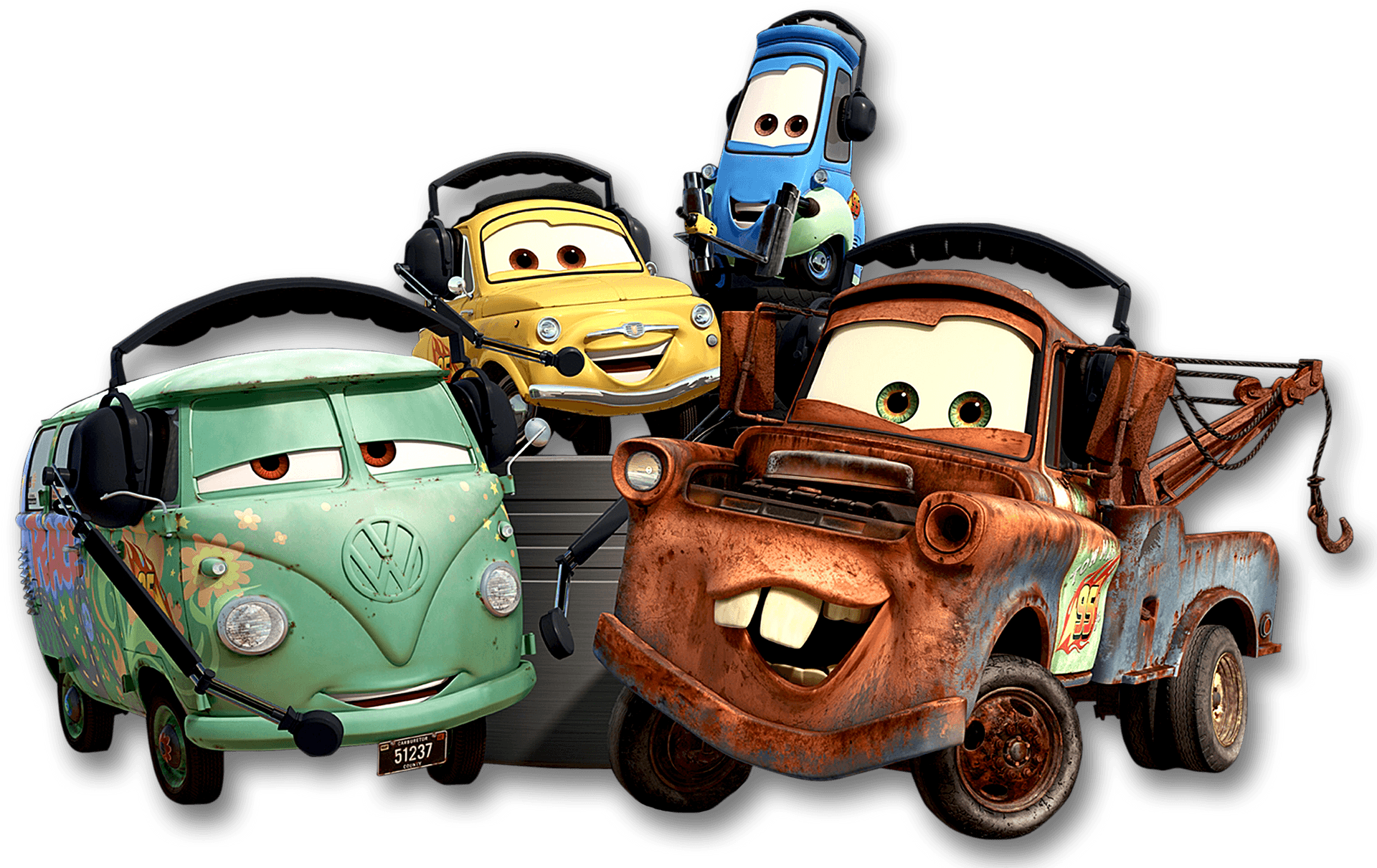 Animated Cars Movie Characters PNG
