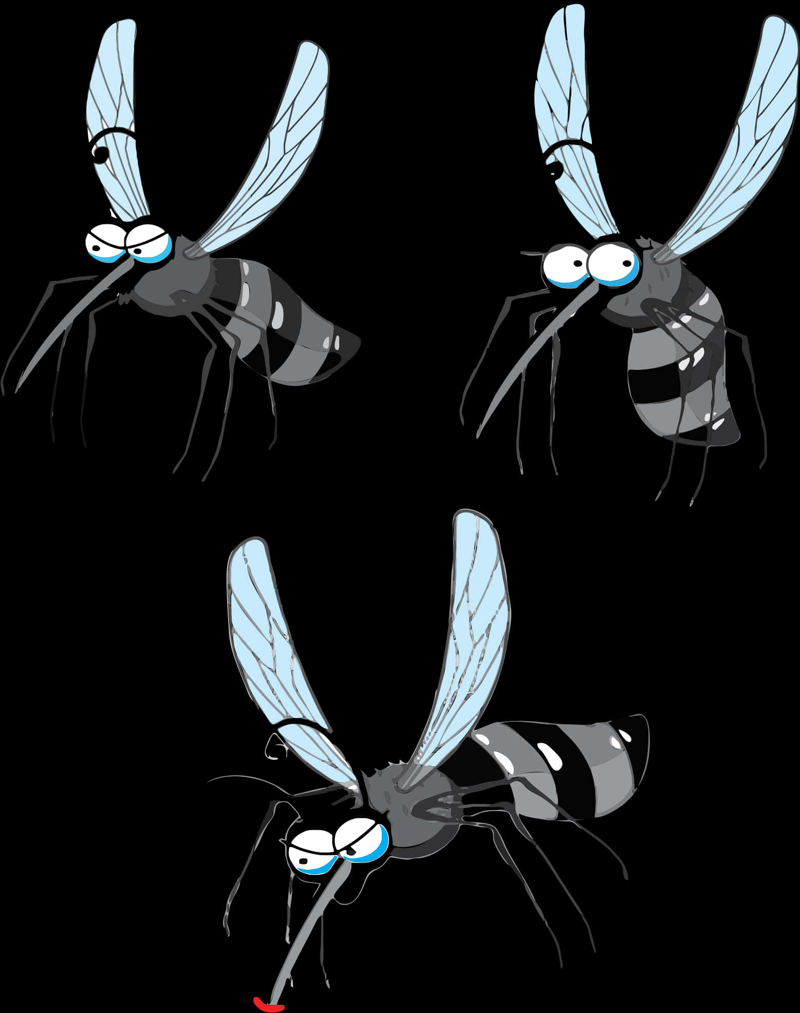 Animated Cartoon Flies Vector PNG