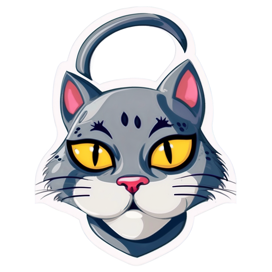 Animated Cat Head Cartoon Png Pwm PNG