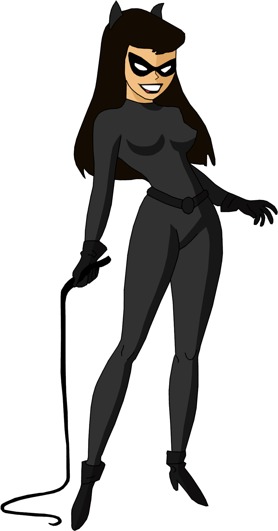 Animated Catwoman Standing With Whip PNG