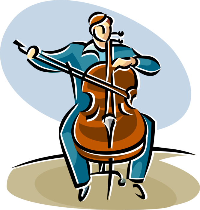 Animated Cellist Performance Art PNG