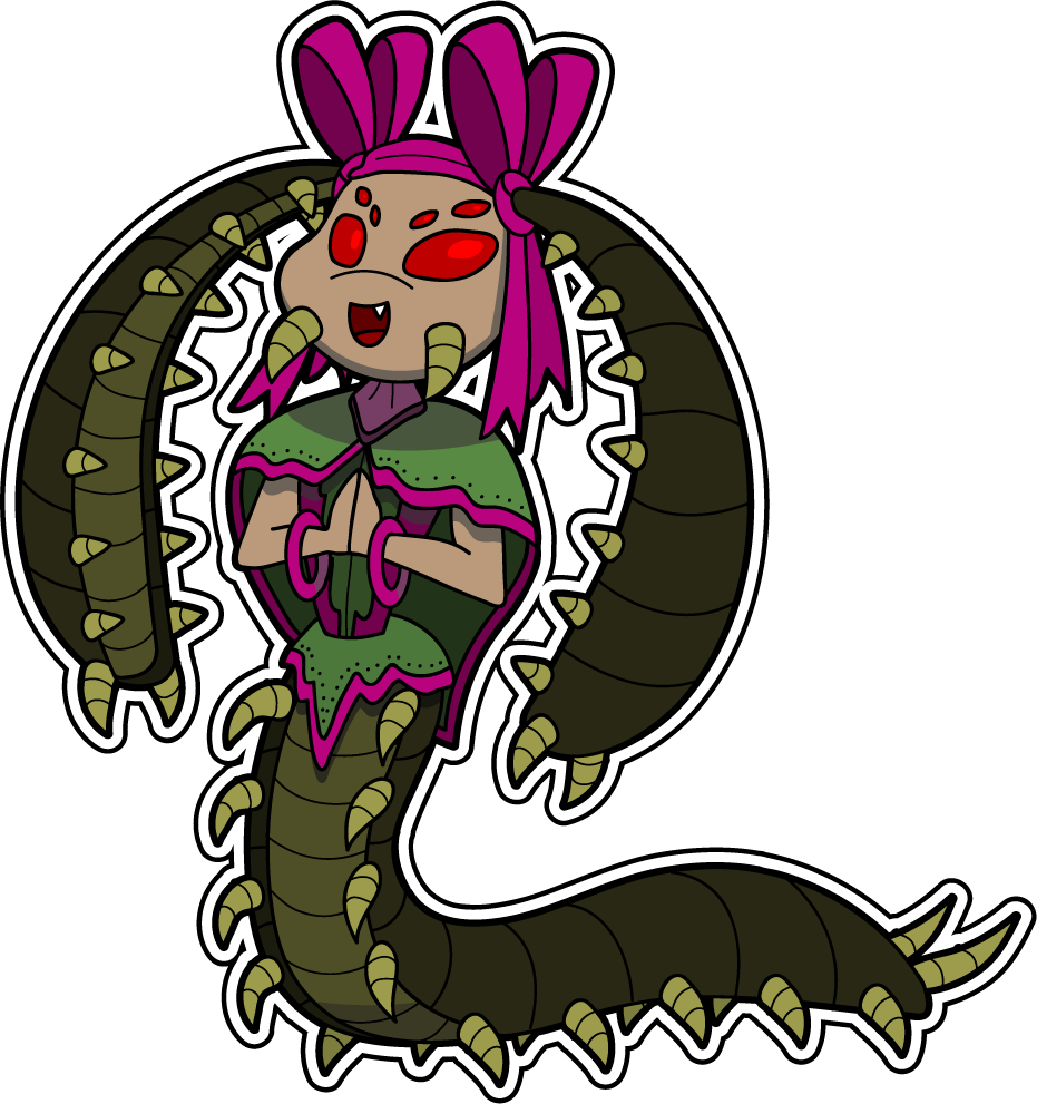 Animated Centipede Character PNG