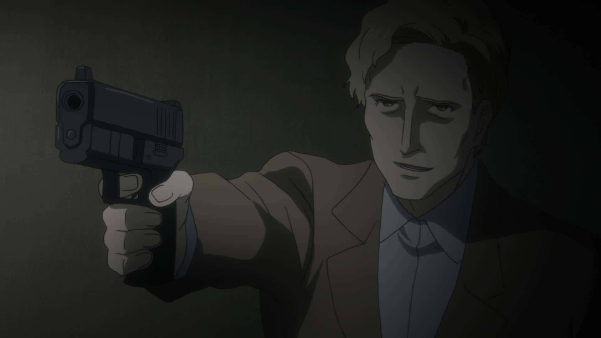 Personnage Animé Visant Une Arme Fond d'écran