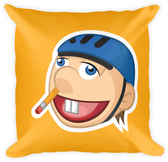 Animated Character Cushion Design PNG