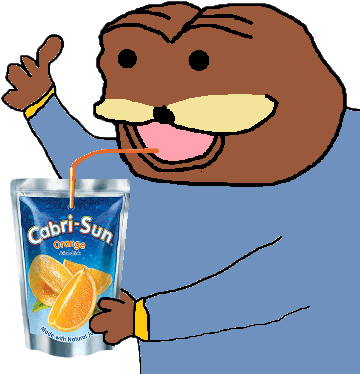 Animated Character Drinking Capri Sun PNG