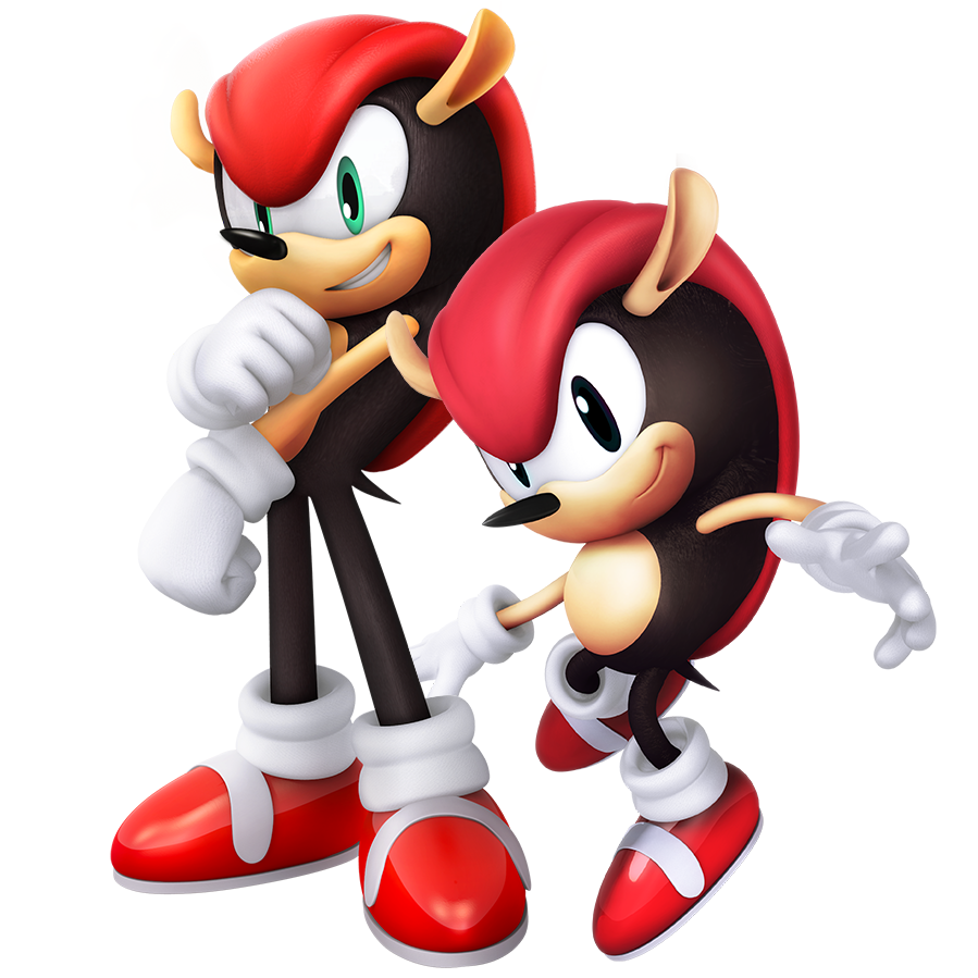 Download Animated Character Duo Red Black White | Wallpapers.com