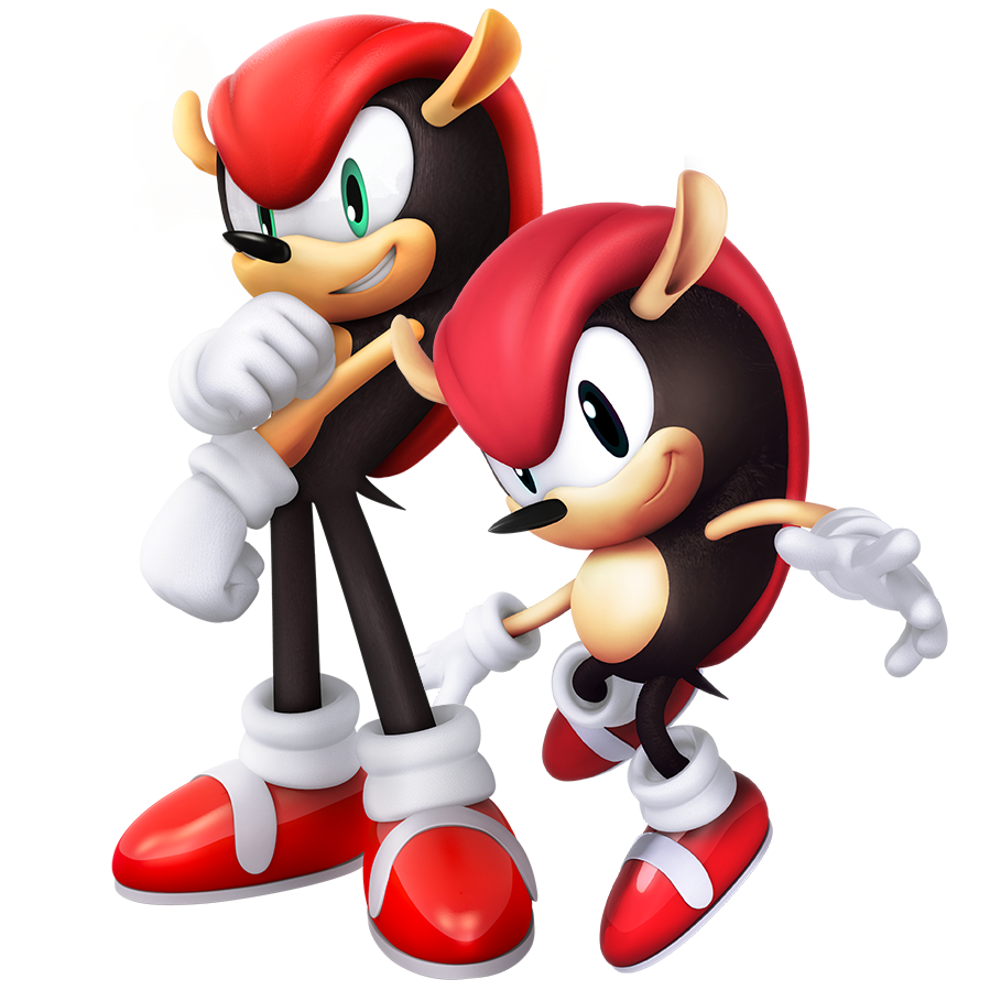 Animated Character Duo Red Black White PNG