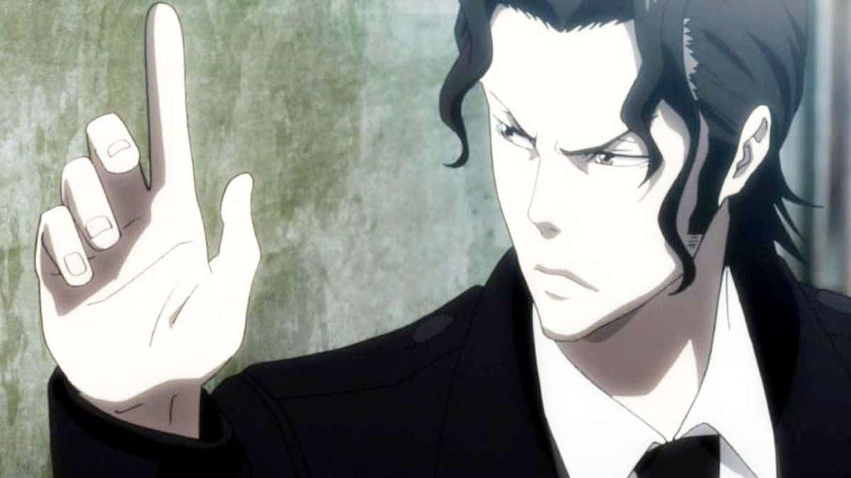 Animated Character Gestureof Warning Wallpaper