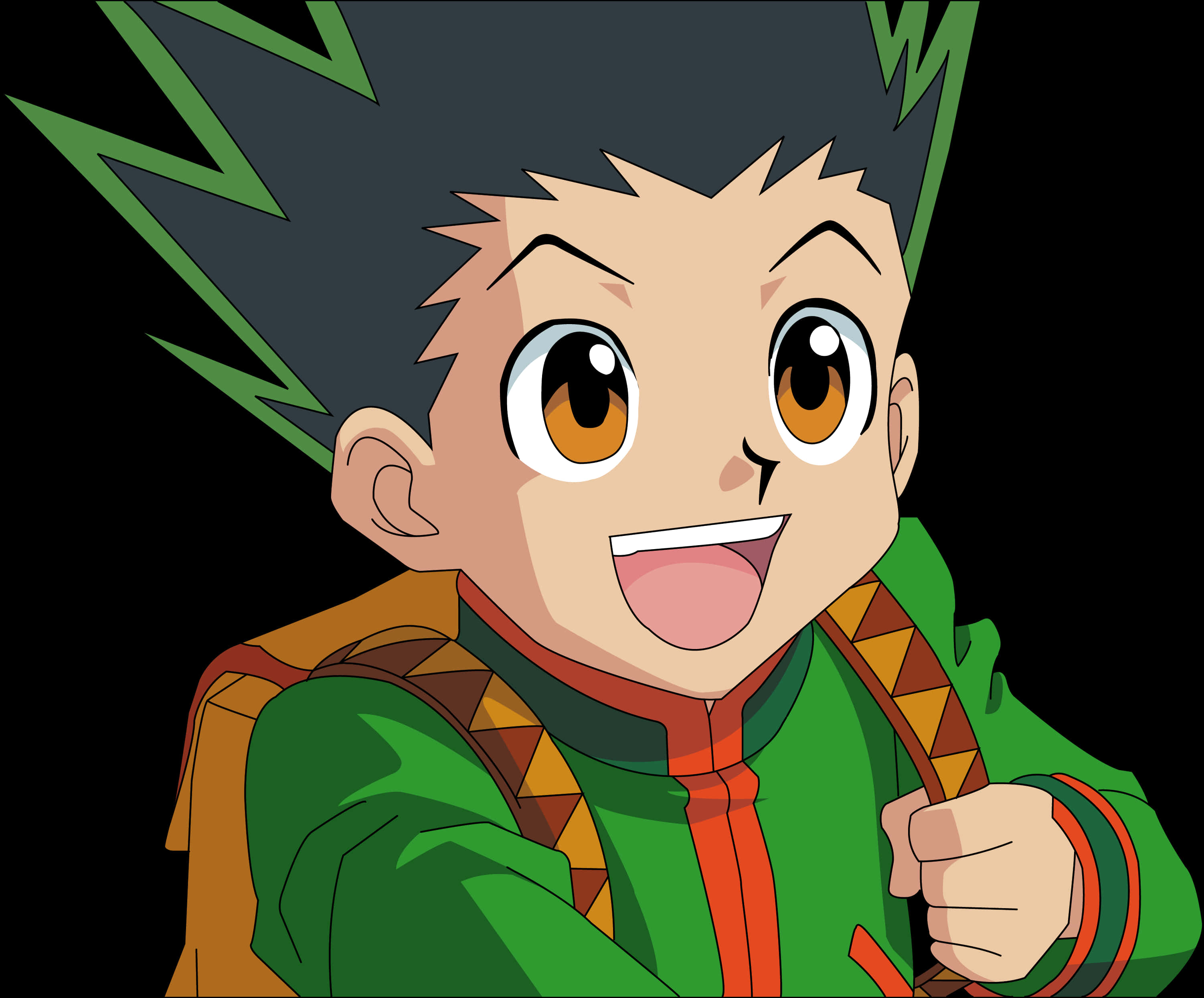Animated Character Gon Freecss Smiling PNG