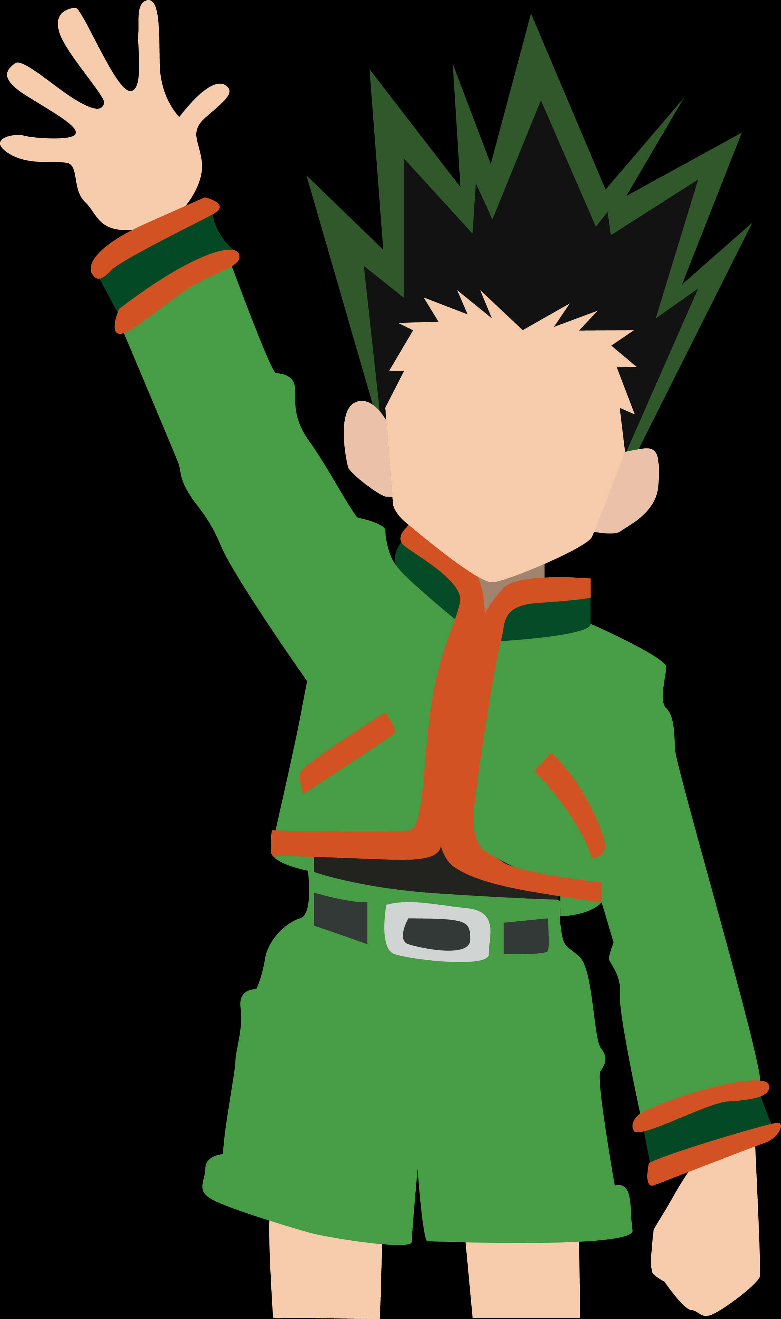 Animated Character Gon Waving Hand PNG