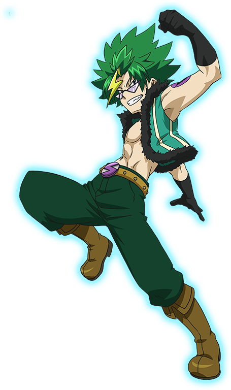 Animated Character Green Hair Pose PNG