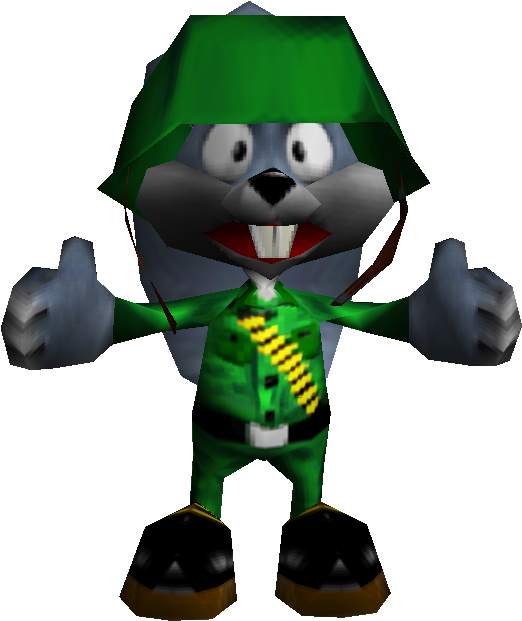 Animated Character Green Hatand Jacket PNG