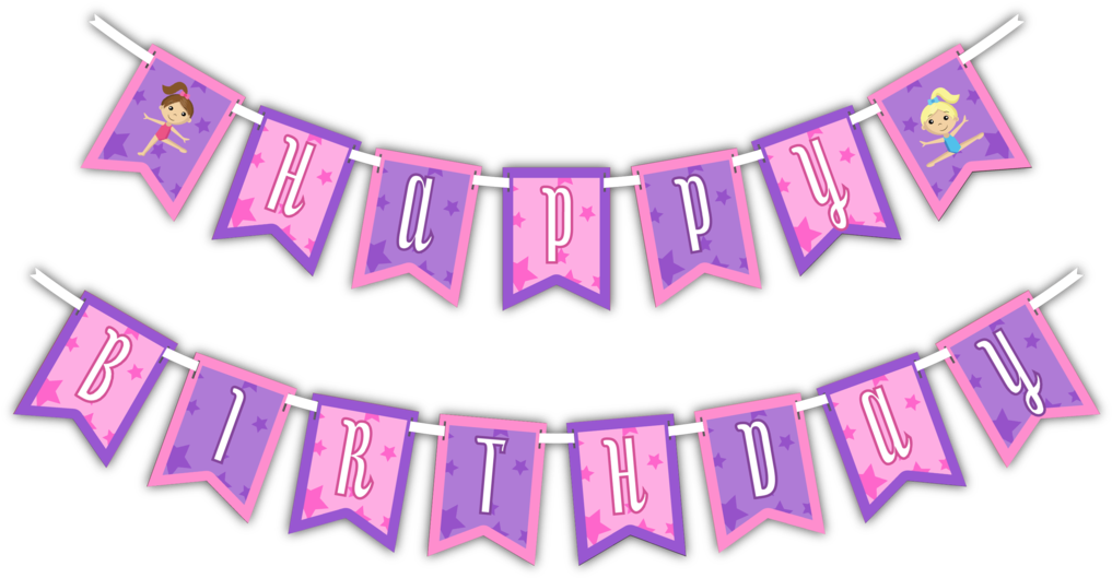 Animated Character Happy Birthday Banner PNG