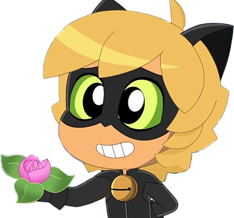 Animated Character Holding Rose PNG