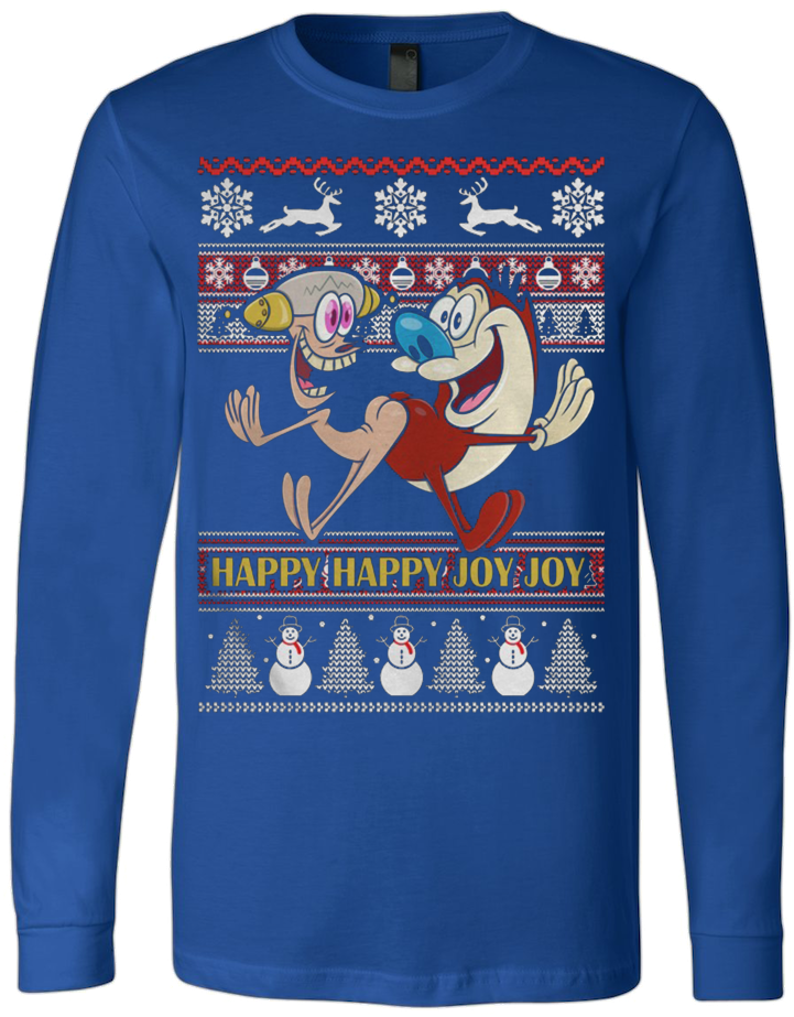 Animated Character Holiday Sweater Blue PNG
