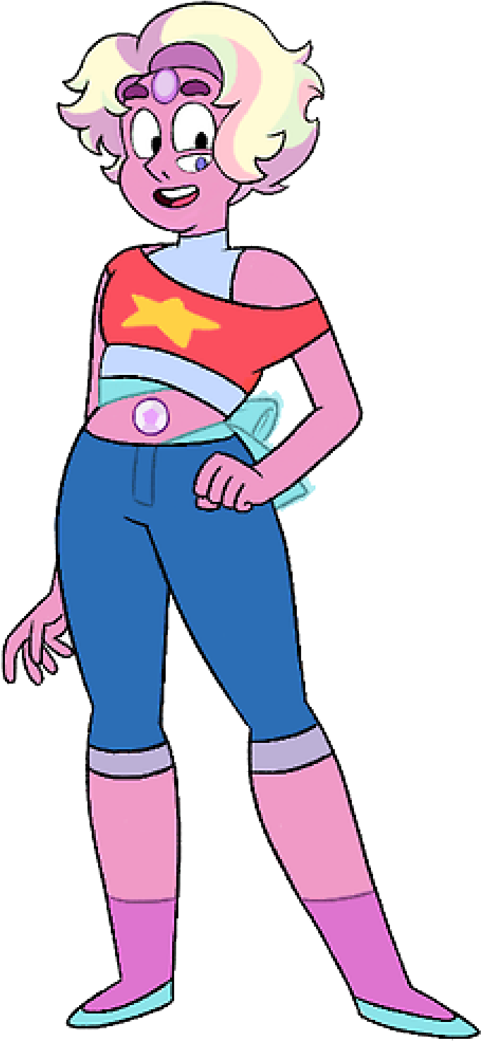 Animated Character Pink Hair Star Shirt PNG