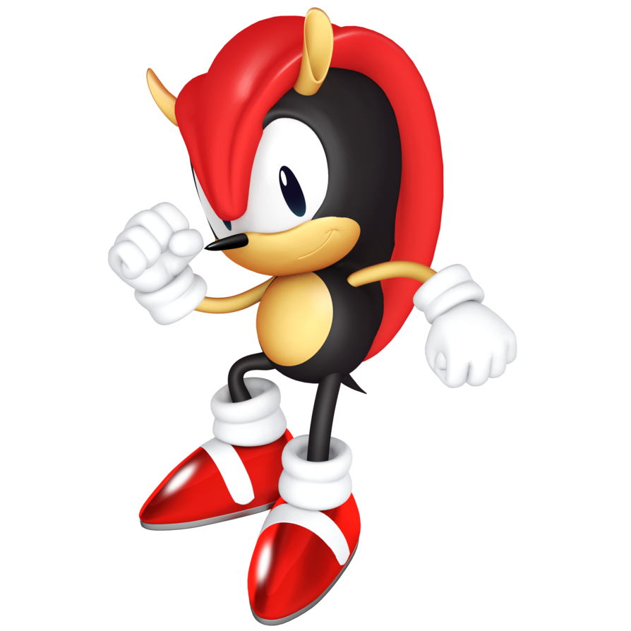 Animated Character Red Black White Posing PNG