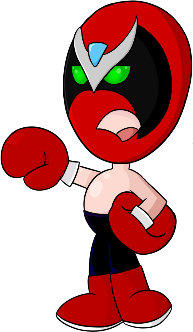 Animated Character Red Boxing Gloves PNG