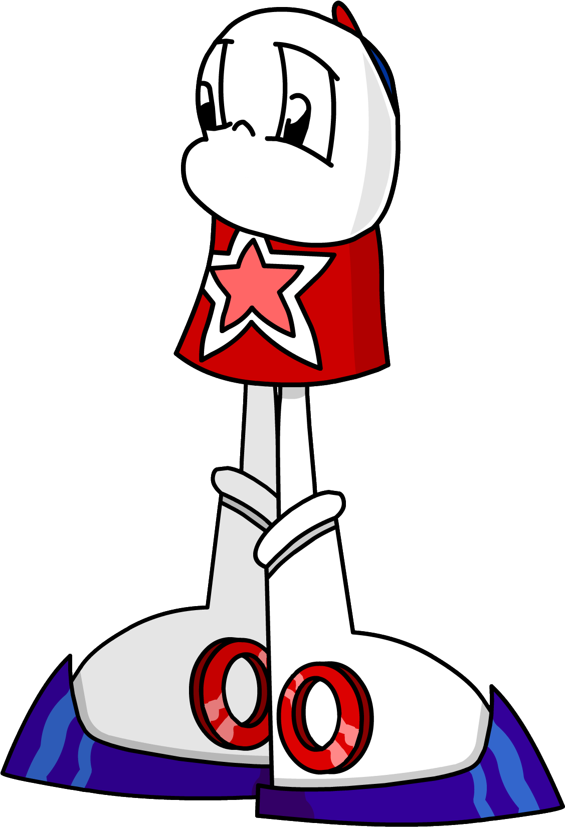 Animated Character Red Star Shirt White Boots PNG