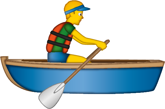 Animated Character Rowing Boat PNG