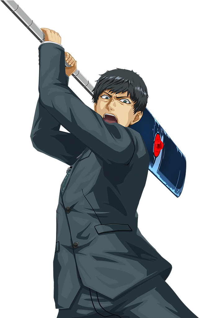 Animated Character Swinging Baton PNG