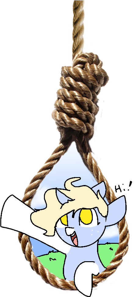 Animated Character Swingingon Noose PNG